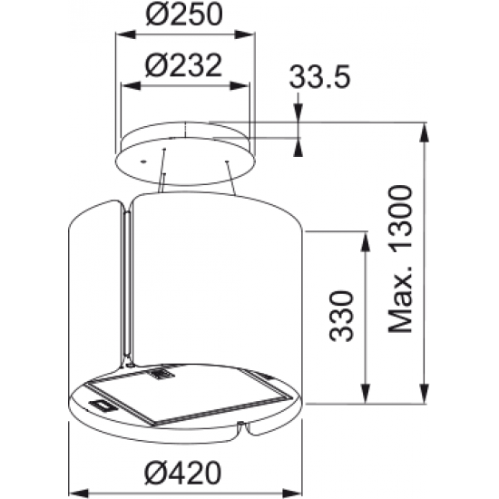 Franke Ada Smart FSMS F42 SS/BK MATT Inox Ada Tipi Davlumbaz