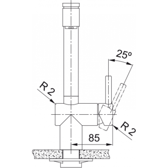 Franke Atlas Neo Duşlama Özellikli Spiralli  Mat Çelik Armatür