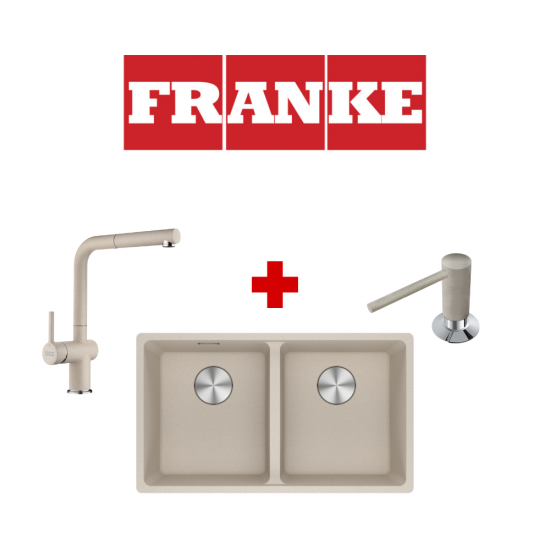 Franke Kampanya Maris MRG 120-35-35 Granit Sahara Evye - Active Plus 2.0 Sahara Armatür - Active Comfort Sıvı Sabunluk Kampanyası