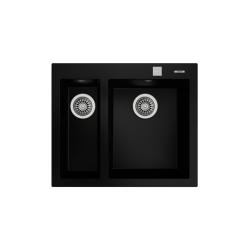 Teka FORSQUARE 590 TG Çift Hazneli Tezgahüstü/TezgahaSıfır Black / Siyah Granit Evye Teka FORSQUARE 590 TG Çift Hazneli Tezgahüstü/TezgahaSıfır Black / Siyah Granit Evye