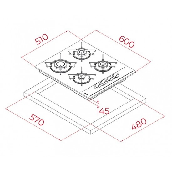 Teka CHEF 4 Gri Cam Kampanyalı Ankastre Set