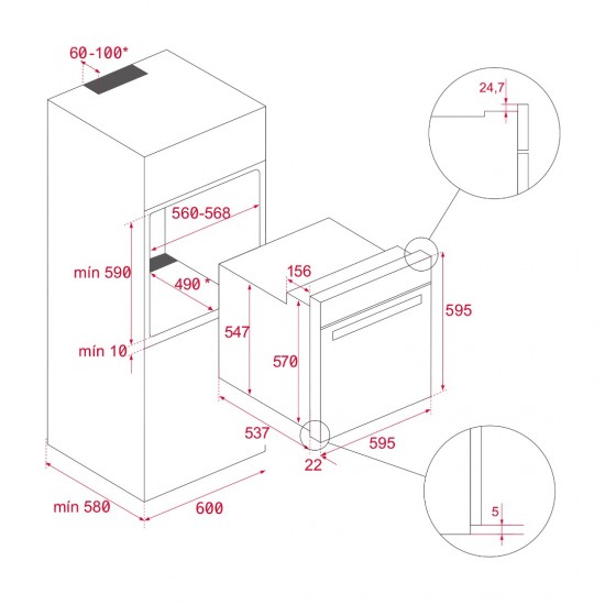 Teka MaestroPizza HLB 8510 P Multifonksiyonel Pirolitik Ankastre Fırın - 111000046