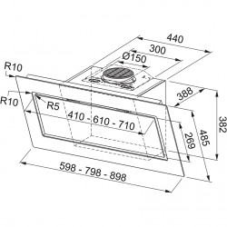 Franke Format Plus FTLN H45 X/BK GLASS A120 Cm Davlumbaz - 325.0657.265