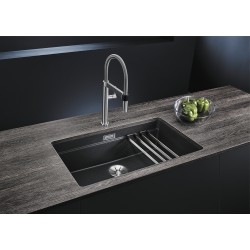 Blanco Etagon 700 U Tezgah Altı Tek Hazneli Damlalıksız Siyah Granit Evye - 525891