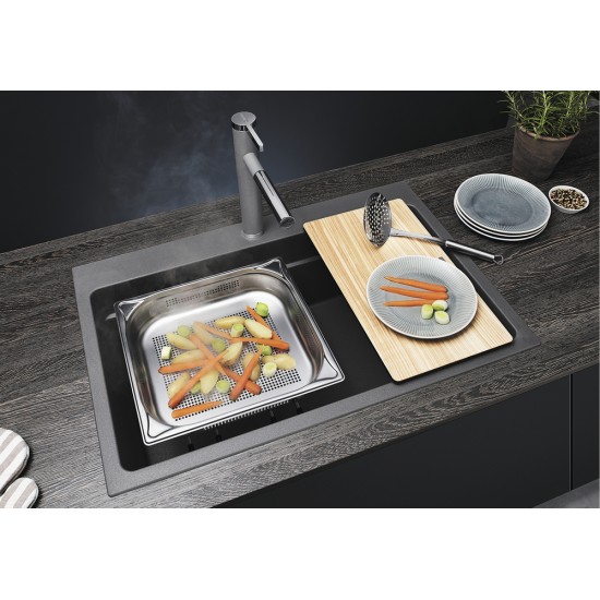Blanco Etagon 8 Tezgah Üstü 1 Gözlü Antrasit Granit Evye - 525187