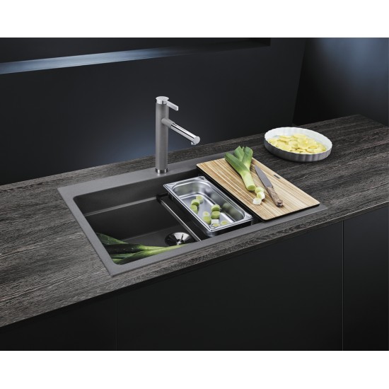 Blanco Etagon 8 Tezgah Üstü 1 Gözlü Antrasit Granit Evye - 525187