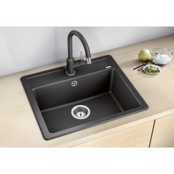 Blanco Legra 6 Tezgah Üstü 1 Gözlü Damlalıksız Granit Siyah Evye - 526084