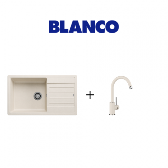 Blanco Legra XL 6S Soft Beyaz Evye + Mida Spiralsiz Soft Beyaz Armatür