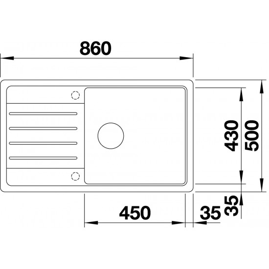 Blanco Legra XL 6 S Tezgah Üstü 1 Gözlü Geniş Hazneli Granit Beyaz Evye - 523328