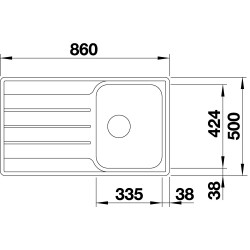 Blanco Lemis 45 S IF  Tezgah Üstü / Tezgaha Sıfır Her İki Yöne Kuılllanılabilir Paslanmaz Çelik Evye - 523030