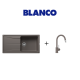 Blanco SONA 6 S XL Tezgah Üstü Volcano Gri Granit Eviye ve Mida S Sprialli Volcano Gri Armatür