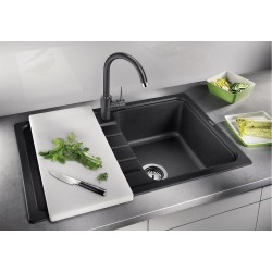 Blanco Sona 45 S Tezgah Üstü Tek Hazneli Granit Siyah Evye - 525970