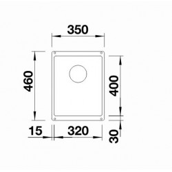 Blanco Subline 320 U Tezgah Altı Tek Hazneli Damlalıksız Granit Siyah Evye - 525983