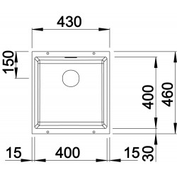 Blanco Subline 400 U Tezgah Altı Tek Hazneli Damlalıksız Granit Siyah Evye - 525990