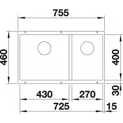 Blanco Subline 430/270-U Silgranit Antrasit Tezgah Altı Eviye - 523151