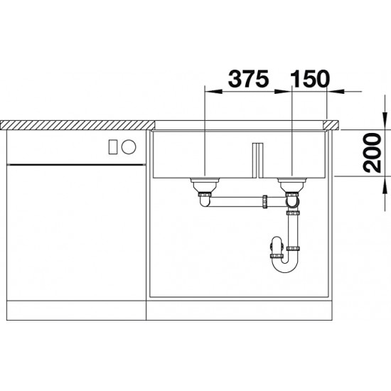 Blanco Subline 430/270-U Silgranit Beyaz Tezgah Altı Evye - 523155