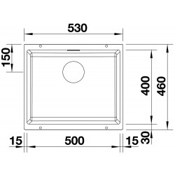 Blanco Subline 500 U Tezgah Altı Damlalıksız Granit Beyaz Evye - 523436