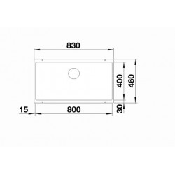 Blanco Subline 800 U Tezgah Altı Damlalıksız Granit Kaya Gri Evye - 523142