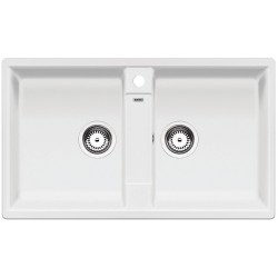 Blanco ZIA 9 Tezgah Üstü 2 Gözlü Damlalıksız Granit Beyaz Evye - 516678