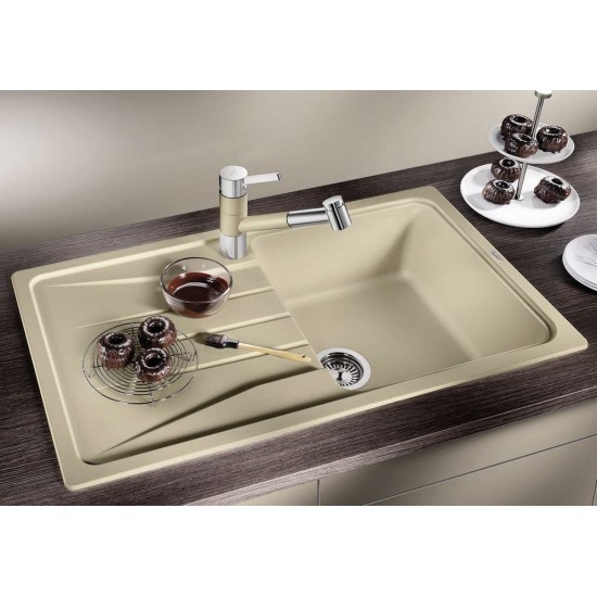 Blanco Sona 5 S Tezgah Üstü Her İki Yöne Kullanılabilir Siyah Granit Evye - 525972