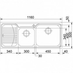 Franke Galassia GAX 621-116 İnox 2 Gözlü Sol Damlalıklı Çelik Evye