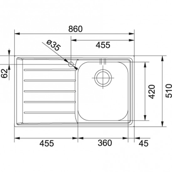 Franke Neptun Slimtop NEX 211-86 İnox Sağ Damlalıklı Çelik Evye