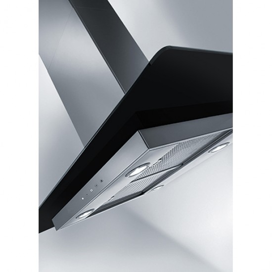 Franke Ada Glass Linear FGL 915 I BK XS/900 Siyah + Inox Ada Tipi Davlumbaz