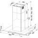 Franke Ada Glass Linear FGL 915 I BK XS/900 Siyah + Inox Ada Tipi Davlumbaz
