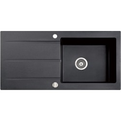 Marmorin Bario 1000 Granit Evye 1 Gözlü Damlalıklı tezgah Üstü Siyah