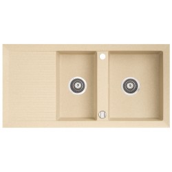 Marmorin Cire 1000 Granit Evye 2 Gözlü Damlalıklı Tezgah Üstü