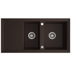 Marmorin Cire 1000 Granit Evye 2 Gözlü Damlalıklı Tezgah Üstü Kahverengi