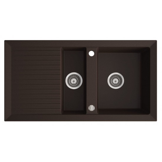 Marmorin Cire 940 Granit Evye 1,5 Gözlü Damlalıklı Tezgah Üstü Kahverengi