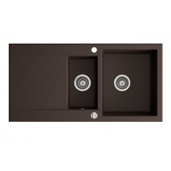 Marmorin Debra 1000 Granit Evye 1,5 Gözlü Damlalıklı Tezgah Üstü Kahverengi