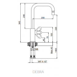 Marmorin Debra M2000 Spiralsiz  Batarya / Armatur Siyah - M2001