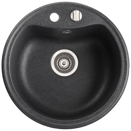 Marmorin Kova 500 Granit Evye 1 Gözlü Damlalıksız Tezgah Üstü Yuvarlak Evye Beyaz