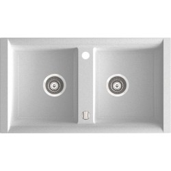 Marmorin Profir 860 Granit Evye 2 Gözlü Damlalıksız Tezgah Üstü Beyaz 