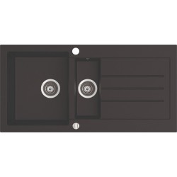 Marmorin Tellur 1000 Granit Evye 1,5 Gözlü Evye Damlalıklı Tezgah Üstü Kahverengi 