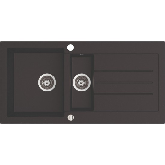 Marmorin Tellur 1000 Granit Evye 1,5 Gözlü Evye Damlalıklı Tezgah Üstü Kahverengi 