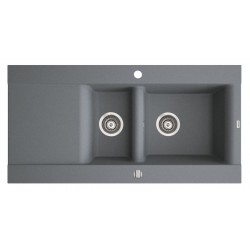 Marmorin Voga II 1000 Granit Evye 1,5 Gözlü Tezgah Üstü Damlalıklı Granit Evye