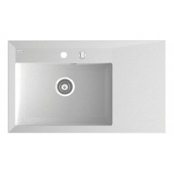 Marmorin İvo 843 Granit Evye 1 Gözlü Damlalıklı Tezgaha Sifir Beyaz