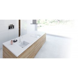 Marmorin İvo 843 Granit Evye 1 Gözlü Damlalıklı Tezgaha Sifir Beyaz