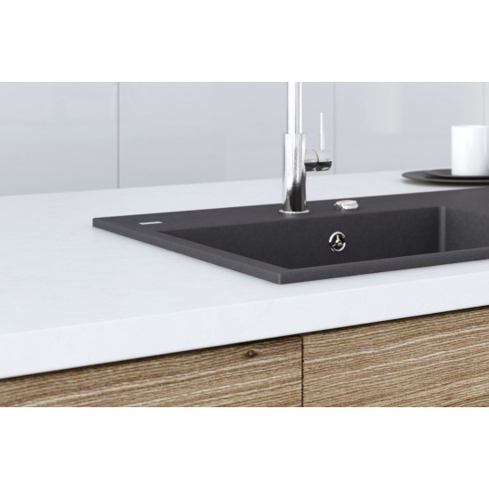 Marmorin İvo 850 Tezgah Üstü Evye 1 Gözlü Damlalıklı Tezgah Üstü Beyaz