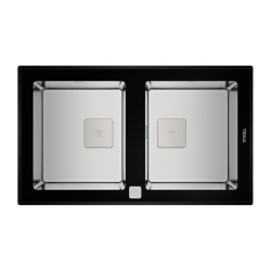 Teka DIAMOND RS15 2B 86 (WST BLACK) Tezgah Üstü Damlalıksız Siyah PureLine Cam Evye - 115030017