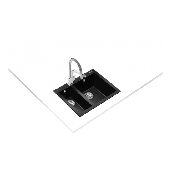 Teka FORSQUARE 590 TG Tezgah Üstü Siyah Granit Evye - 115260019