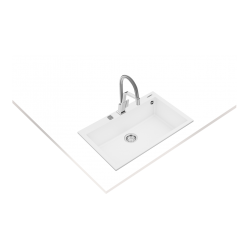 Teka FORSQUARE 72.40 TG Tezgah Üstü Beyaz Granit Evye - 115230004