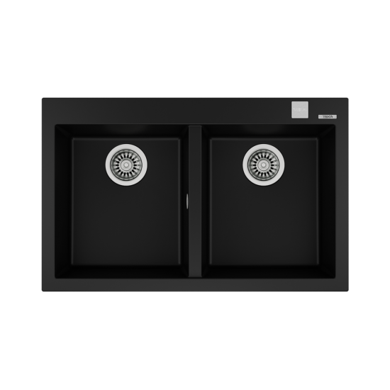 Teka FORSQUARE 790 TG Tezgah Üstü Black Metalik Granit Evye - 115260014