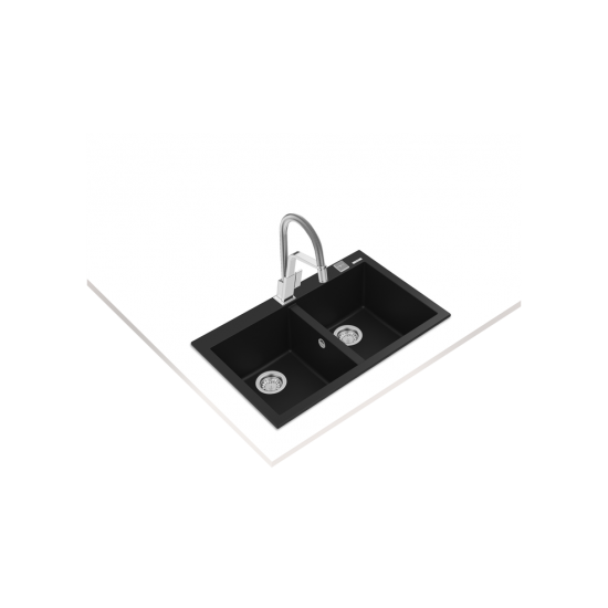 Teka FORSQUARE 790 TG Tezgah Üstü Black Metalik Granit Evye - 115260014