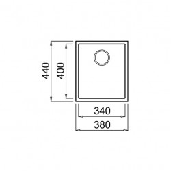 Teka SQUARE 34.40 TG Tek Hazneli Tezgah Altı Damlalıksız Black / Siyah Granit Evye - 115230030