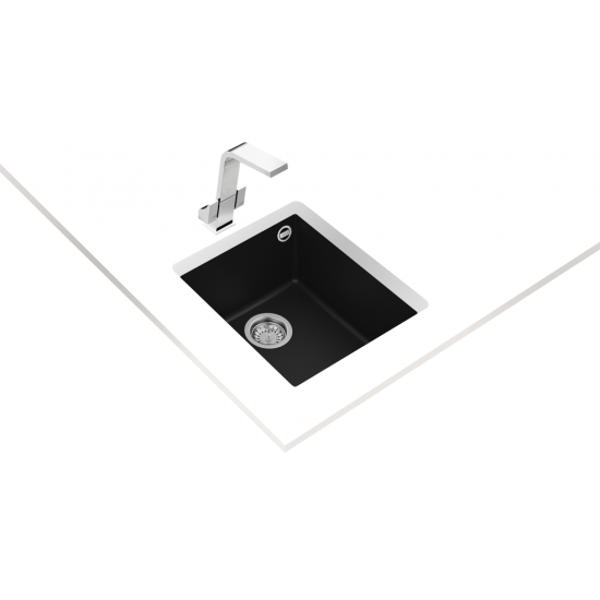 Teka SQUARE 34.40 TG Tek Hazneli Tezgah Altı Damlalıksız Black / Siyah Granit Evye - 115230030