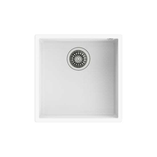 Teka SQUARE 40.40 TG Tek Hazneli Tezgah Altı Damlalıksız White / Beyaz Granit Evye - 115230029